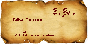 Bába Zsuzsa névjegykártya