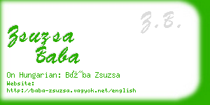 zsuzsa baba business card